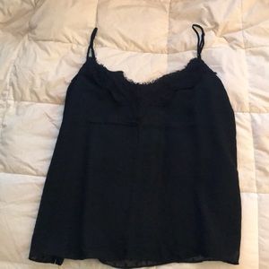 ⚡️ANN TAYLOR | Black Silk Mesh Slip Shirt